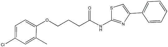 4-(4-chloro-2-methylphenoxy)-N-(4-phenyl-1,3-thiazol-2-yl)butanamide,438610-60-7,结构式