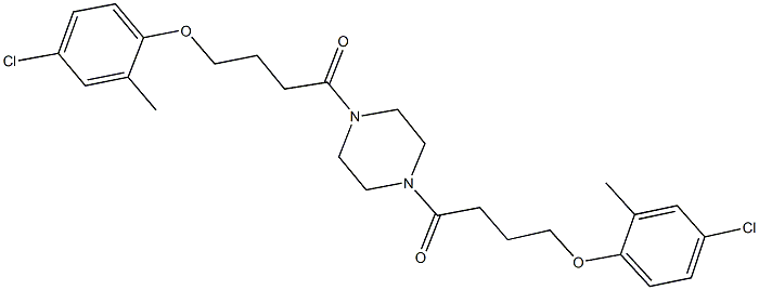 1,4-bis[4-(4-chloro-2-methylphenoxy)butanoyl]piperazine 化学構造式