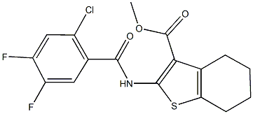 methyl 2-[(2-chloro-4,5-difluorobenzoyl)amino]-4,5,6,7-tetrahydro-1-benzothiophene-3-carboxylate Struktur