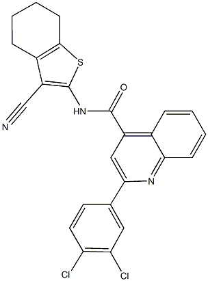 N-(3-cyano-4,5,6,7-tetrahydro-1-benzothien-2-yl)-2-(3,4-dichlorophenyl)-4-quinolinecarboxamide Structure