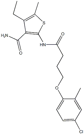 2-{[4-(4-chloro-2-methylphenoxy)butanoyl]amino}-4-ethyl-5-methyl-3-thiophenecarboxamide|