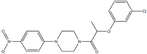 1-[2-(3-chlorophenoxy)propanoyl]-4-{4-nitrophenyl}piperazine Structure