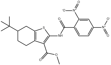 methyl 2-({2,4-dinitrobenzoyl}amino)-6-tert-butyl-4,5,6,7-tetrahydro-1-benzothiophene-3-carboxylate Structure