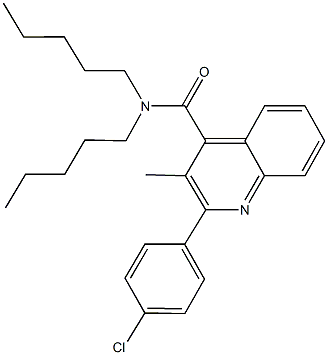 2-(4-chlorophenyl)-3-methyl-N,N-dipentyl-4-quinolinecarboxamide,438615-17-9,结构式