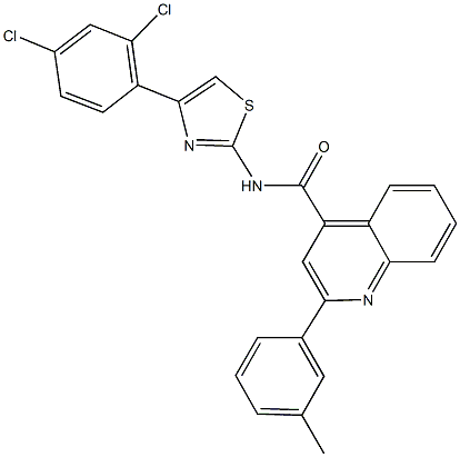 N-[4-(2,4-dichlorophenyl)-1,3-thiazol-2-yl]-2-(3-methylphenyl)-4-quinolinecarboxamide 化学構造式