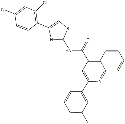 N-[4-(2,4-dichlorophenyl)-1,3-thiazol-2-yl]-2-(3-methylphenyl)-4-quinolinecarboxamide Structure