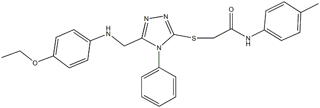 2-({5-[(4-ethoxyanilino)methyl]-4-phenyl-4H-1,2,4-triazol-3-yl}sulfanyl)-N-(4-methylphenyl)acetamide Struktur