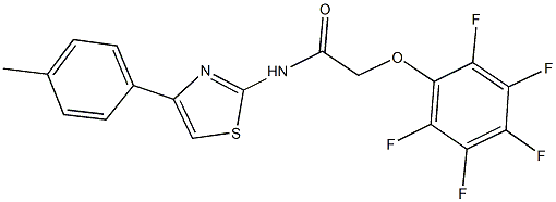 N-[4-(4-methylphenyl)-1,3-thiazol-2-yl]-2-(2,3,4,5,6-pentafluorophenoxy)acetamide,438615-67-9,结构式