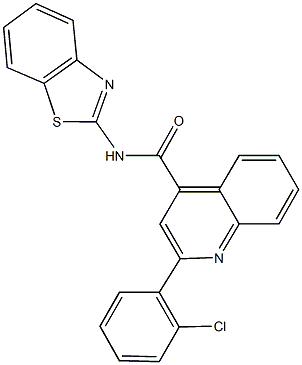 N-(1,3-benzothiazol-2-yl)-2-(2-chlorophenyl)-4-quinolinecarboxamide,438616-06-9,结构式