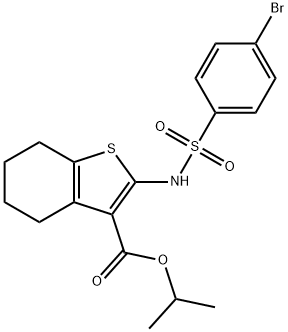 isopropyl 2-{[(4-bromophenyl)sulfonyl]amino}-4,5,6,7-tetrahydro-1-benzothiophene-3-carboxylate Structure