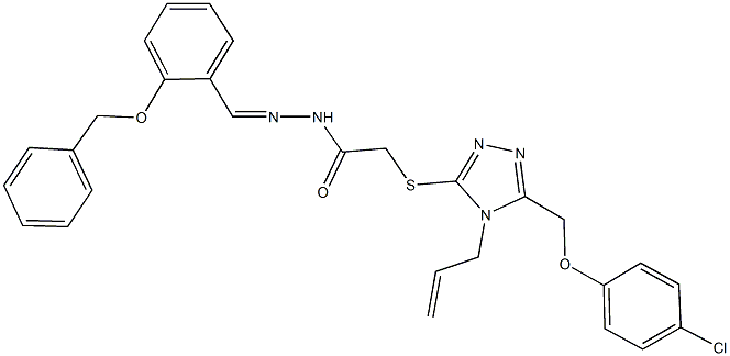 2-({4-allyl-5-[(4-chlorophenoxy)methyl]-4H-1,2,4-triazol-3-yl}sulfanyl)-N'-[2-(benzyloxy)benzylidene]acetohydrazide,438617-33-5,结构式
