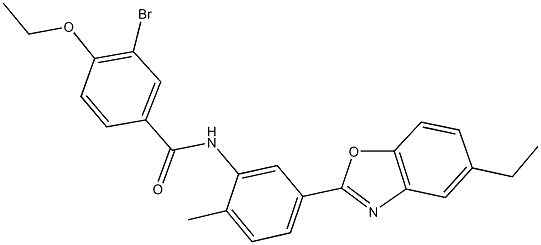 3-bromo-4-ethoxy-N-[5-(5-ethyl-1,3-benzoxazol-2-yl)-2-methylphenyl]benzamide Struktur
