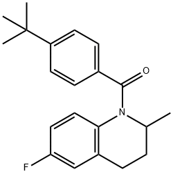 1-(4-tert-butylbenzoyl)-6-fluoro-2-methyl-1,2,3,4-tetrahydroquinoline 化学構造式