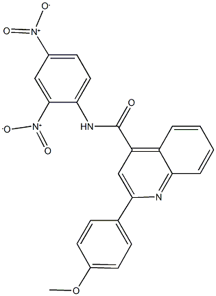 N-{2,4-bisnitrophenyl}-2-(4-methoxyphenyl)-4-quinolinecarboxamide Struktur