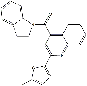 4-(2,3-dihydro-1H-indol-1-ylcarbonyl)-2-(5-methyl-2-thienyl)quinoline 结构式