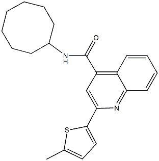 N-cyclooctyl-2-(5-methyl-2-thienyl)-4-quinolinecarboxamide 结构式