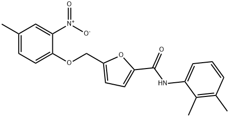 N-(2,3-dimethylphenyl)-5-({2-nitro-4-methylphenoxy}methyl)-2-furamide Structure