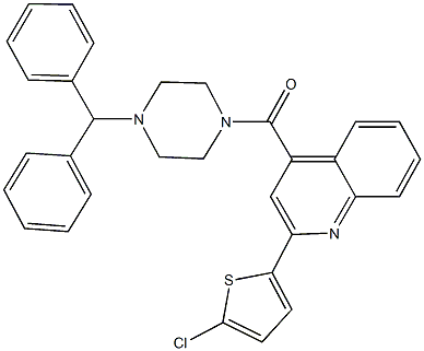 4-[(4-benzhydryl-1-piperazinyl)carbonyl]-2-(5-chloro-2-thienyl)quinoline Structure