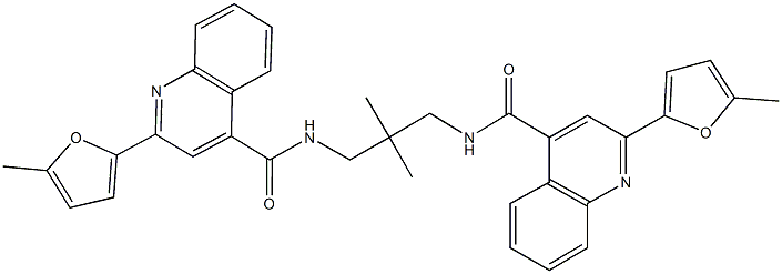 N-[2,2-dimethyl-3-({[2-(5-methyl-2-furyl)-4-quinolinyl]carbonyl}amino)propyl]-2-(5-methyl-2-furyl)-4-quinolinecarboxamide 结构式