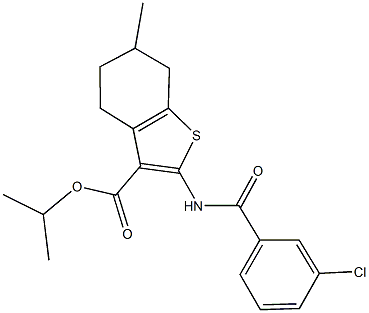 isopropyl 2-[(3-chlorobenzoyl)amino]-6-methyl-4,5,6,7-tetrahydro-1-benzothiophene-3-carboxylate|