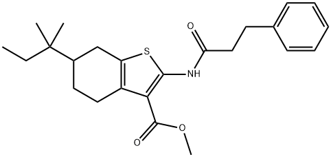 methyl 6-tert-pentyl-2-[(3-phenylpropanoyl)amino]-4,5,6,7-tetrahydro-1-benzothiophene-3-carboxylate Structure