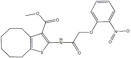 methyl 2-[({2-nitrophenoxy}acetyl)amino]-4,5,6,7,8,9-hexahydrocycloocta[b]thiophene-3-carboxylate Struktur