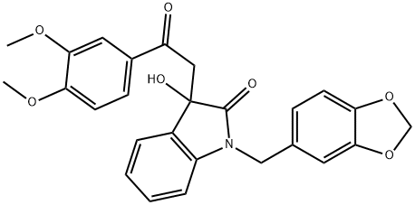 1-(1,3-benzodioxol-5-ylmethyl)-3-[2-(3,4-dimethoxyphenyl)-2-oxoethyl]-3-hydroxy-1,3-dihydro-2H-indol-2-one Structure