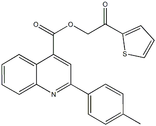 2-oxo-2-(2-thienyl)ethyl 2-(4-methylphenyl)-4-quinolinecarboxylate 化学構造式