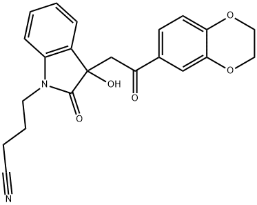 4-{3-[2-(2,3-dihydro-1,4-benzodioxin-6-yl)-2-oxoethyl]-3-hydroxy-2-oxo-2,3-dihydro-1H-indol-1-yl}butanenitrile Structure
