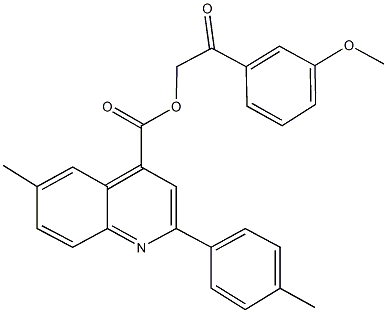 2-(3-methoxyphenyl)-2-oxoethyl 6-methyl-2-(4-methylphenyl)-4-quinolinecarboxylate|