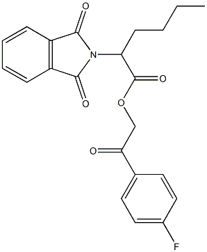 2-(4-fluorophenyl)-2-oxoethyl 2-(1,3-dioxo-1,3-dihydro-2H-isoindol-2-yl)hexanoate,439093-97-7,结构式