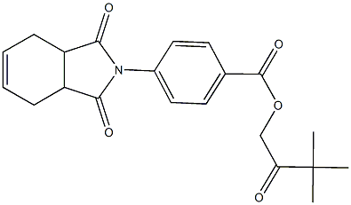 3,3-dimethyl-2-oxobutyl 4-(1,3-dioxo-1,3,3a,4,7,7a-hexahydro-2H-isoindol-2-yl)benzoate 结构式