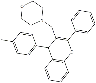 4-{[4-(4-methylphenyl)-2-phenyl-4H-chromen-3-yl]methyl}morpholine 化学構造式