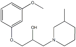 1-(3-methoxyphenoxy)-3-(3-methyl-1-piperidinyl)-2-propanol Structure