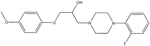 1-[4-(2-fluorophenyl)-1-piperazinyl]-3-(4-methoxyphenoxy)-2-propanol 化学構造式