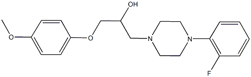 1-[4-(2-fluorophenyl)-1-piperazinyl]-3-(4-methoxyphenoxy)-2-propanol Struktur