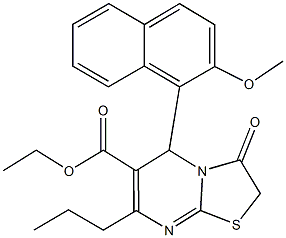 ethyl 5-[2-(methyloxy)naphthalen-1-yl]-3-oxo-7-propyl-2,3-dihydro-5H-[1,3]thiazolo[3,2-a]pyrimidine-6-carboxylate Struktur