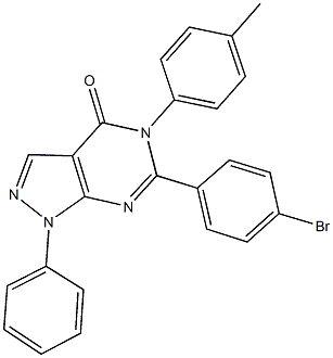 6-(4-bromophenyl)-5-(4-methylphenyl)-1-phenyl-1,5-dihydro-4H-pyrazolo[3,4-d]pyrimidin-4-one Struktur