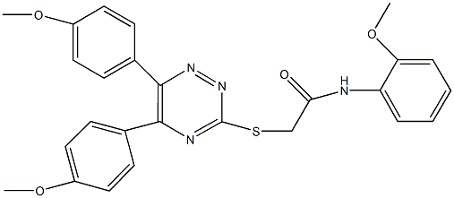 2-{[5,6-bis(4-methoxyphenyl)-1,2,4-triazin-3-yl]sulfanyl}-N-(2-methoxyphenyl)acetamide|