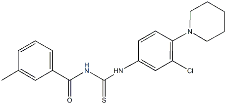 N-(3-chloro-4-piperidin-1-ylphenyl)-N'-(3-methylbenzoyl)thiourea Structure