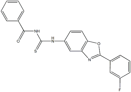 N-benzoyl-N'-[2-(3-fluorophenyl)-1,3-benzoxazol-5-yl]thiourea Structure