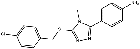 4-{5-[(4-chlorobenzyl)sulfanyl]-4-methyl-4H-1,2,4-triazol-3-yl}phenylamine|