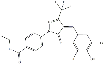 439294-39-0 ethyl 4-[4-(3-bromo-4-hydroxy-5-methoxybenzylidene)-5-oxo-3-(trifluoromethyl)-4,5-dihydro-1H-pyrazol-1-yl]benzoate