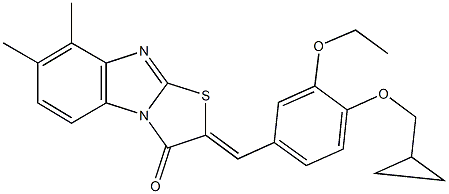 2-[4-(cyclopropylmethoxy)-3-ethoxybenzylidene]-7,8-dimethyl[1,3]thiazolo[3,2-a]benzimidazol-3(2H)-one Structure