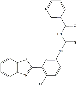 N-[3-(1,3-benzothiazol-2-yl)-4-chlorophenyl]-N'-(pyridin-3-ylcarbonyl)thiourea Structure