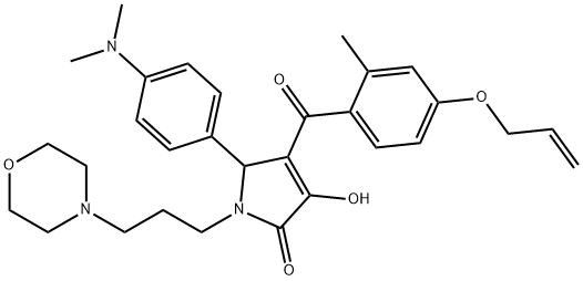 4-[4-(allyloxy)-2-methylbenzoyl]-5-[4-(dimethylamino)phenyl]-3-hydroxy-1-[3-(4-morpholinyl)propyl]-1,5-dihydro-2H-pyrrol-2-one 化学構造式