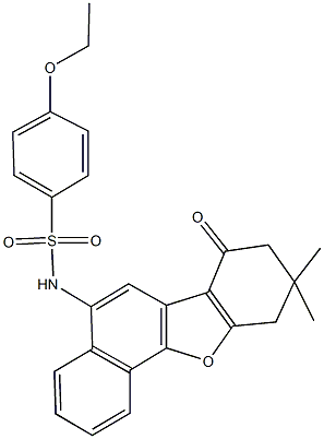 N-(9,9-dimethyl-7-oxo-7,8,9,10-tetrahydronaphtho[1,2-b][1]benzofuran-5-yl)-4-ethoxybenzenesulfonamide 结构式