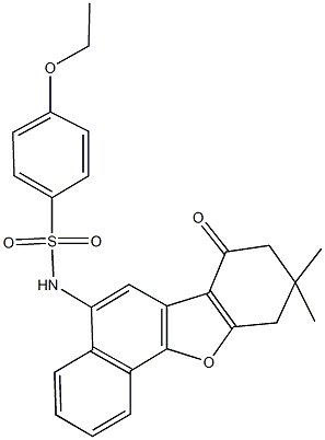 N-(9,9-dimethyl-7-oxo-7,8,9,10-tetrahydronaphtho[1,2-b][1]benzofuran-5-yl)-4-ethoxybenzenesulfonamide,440087-69-4,结构式