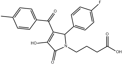 4-[2-(4-fluorophenyl)-4-hydroxy-3-(4-methylbenzoyl)-5-oxo-2,5-dihydro-1H-pyrrol-1-yl]butanoic acid Structure