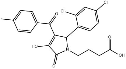 4-[2-(2,4-dichlorophenyl)-4-hydroxy-3-(4-methylbenzoyl)-5-oxo-2,5-dihydro-1H-pyrrol-1-yl]butanoic acid Struktur